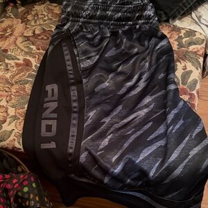 AND1 Black and Blue Patterned Shorts
